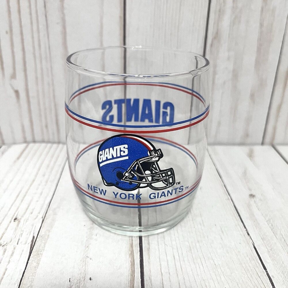 Vintage New York Giants Drinking Bar Rocks Glass-NFL Licensed-Round Bottom - Picture 1 of 4